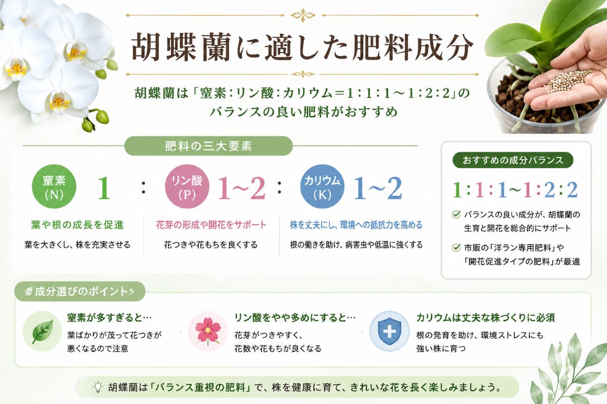 胡蝶蘭に適した肥料成分