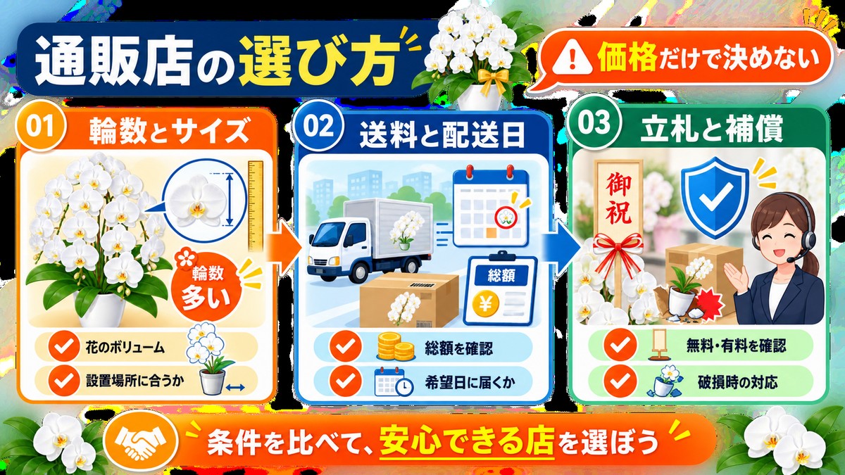 胡蝶蘭通販を選ぶ際の7つのチェック項目