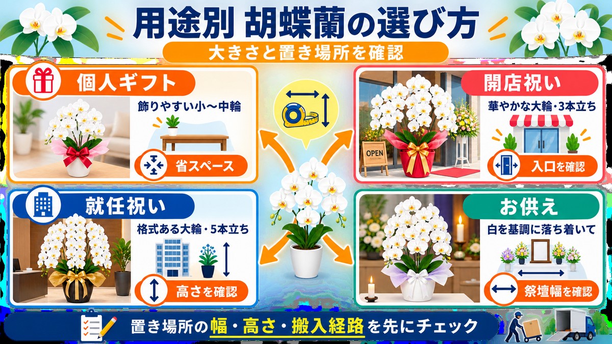 個人ギフトと法人祝いに適した胡蝶蘭の選び分け