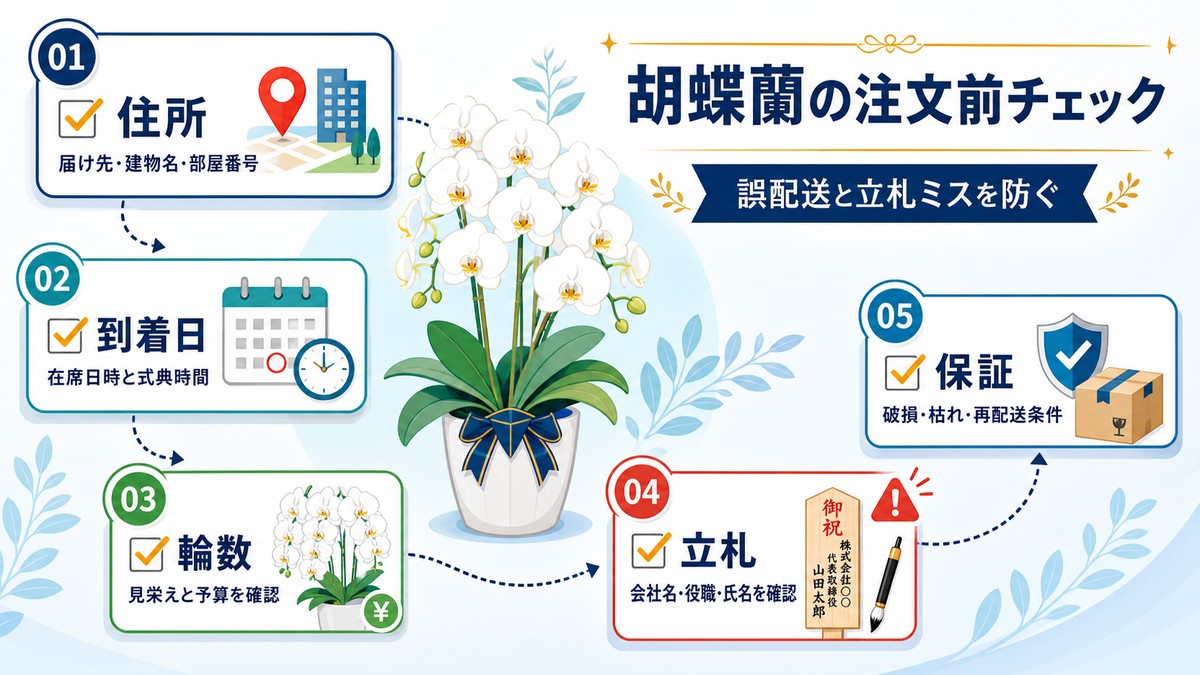 胡蝶蘭を通販で注文する前の確認項目