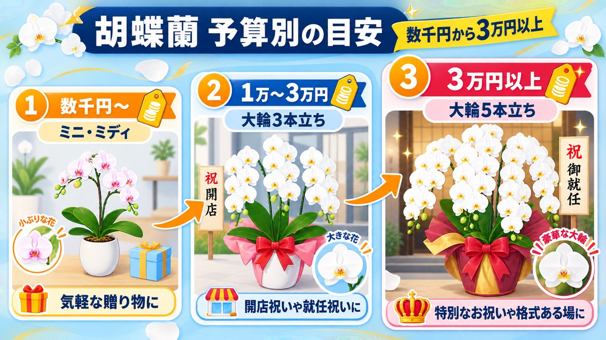 胡蝶蘭の予算別サイズと用途の目安