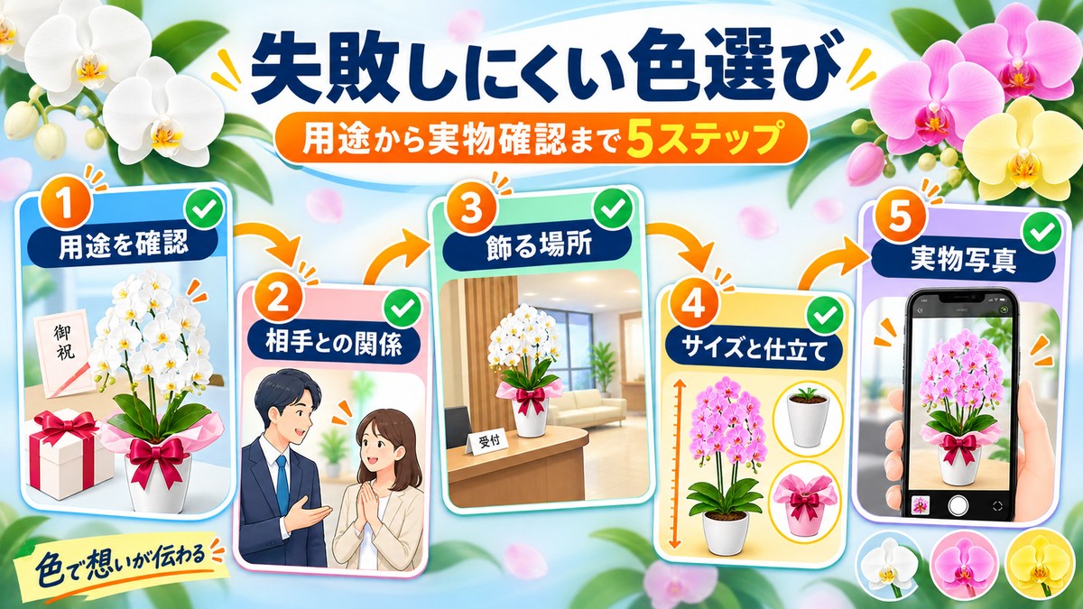 胡蝶蘭の色を選ぶ5つの手順