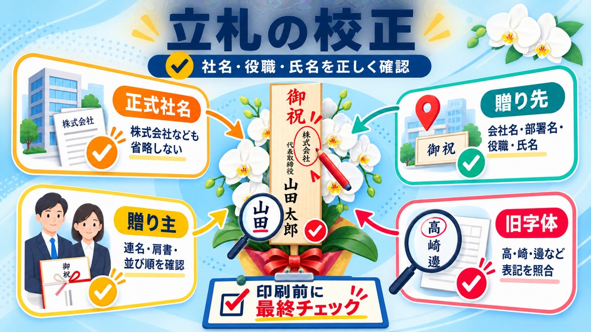 法人向け胡蝶蘭の立札を校正するポイント