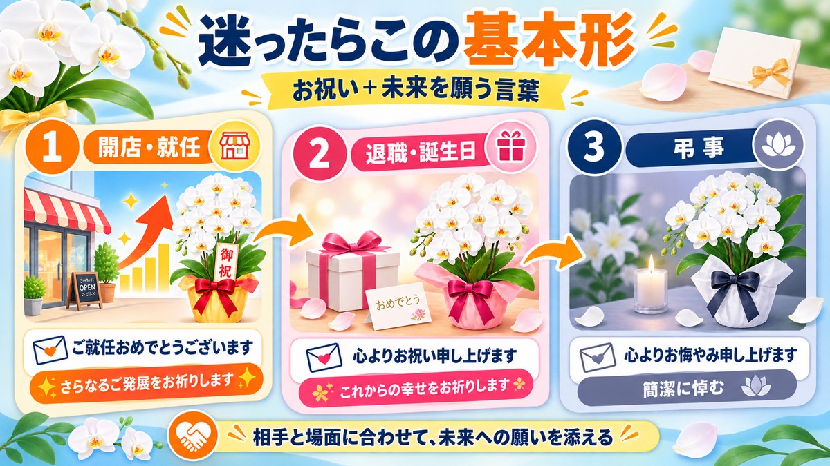 胡蝶蘭の用途別メッセージ早見表