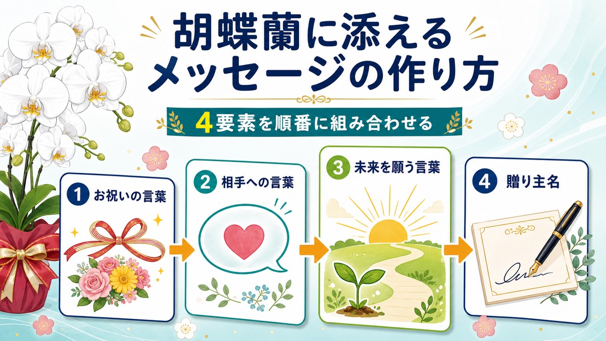 胡蝶蘭のメッセージを作る4つの手順
