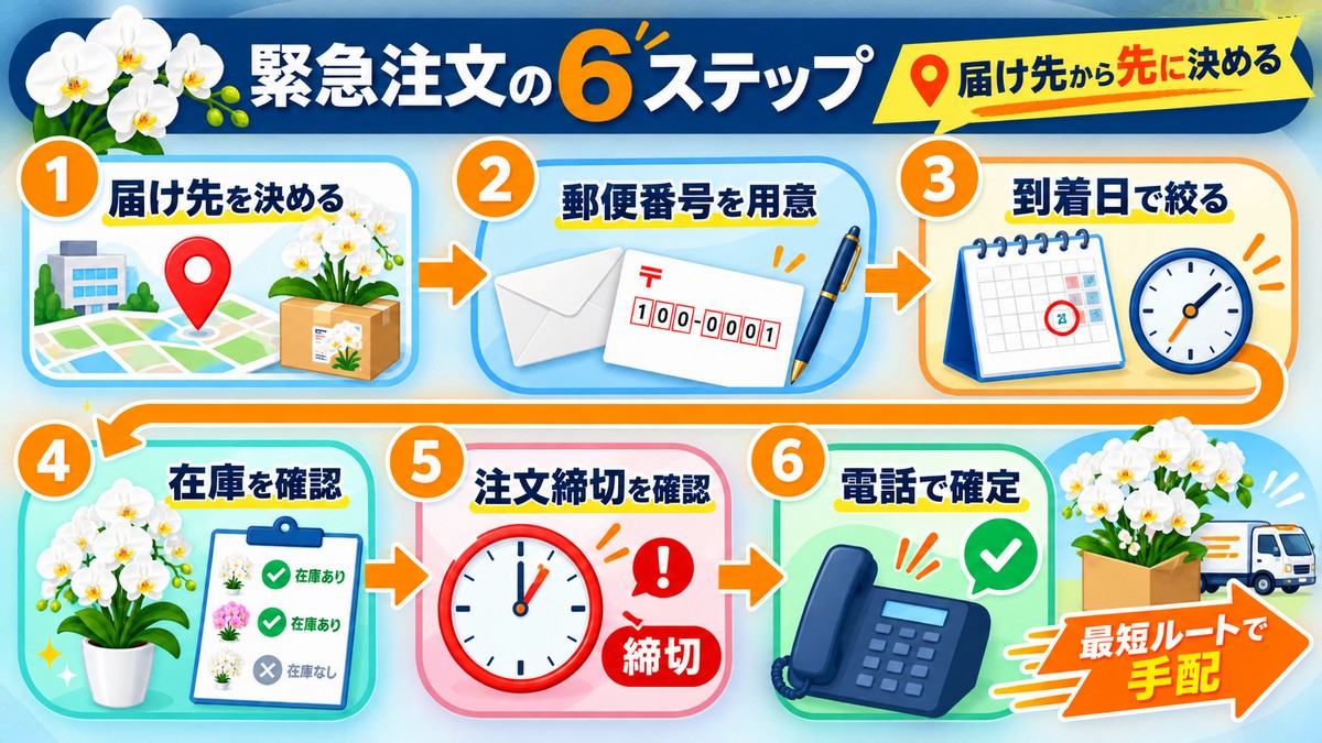 胡蝶蘭を急いで注文するときの確認手順