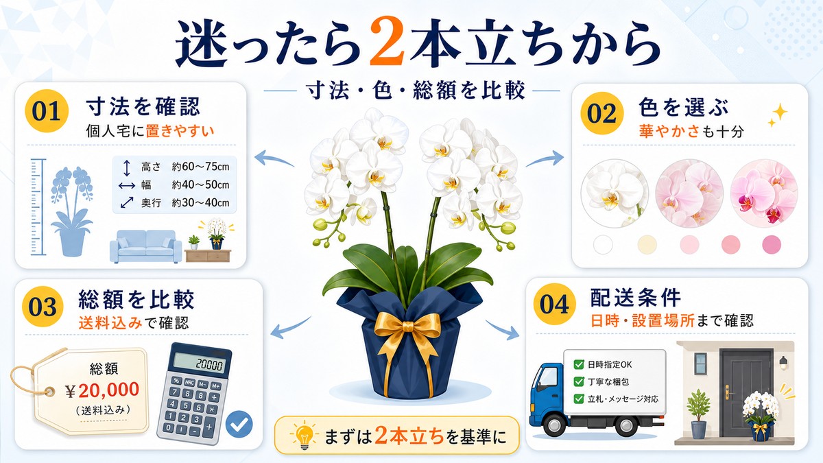 個人ギフト向けミディ胡蝶蘭の選び方まとめ