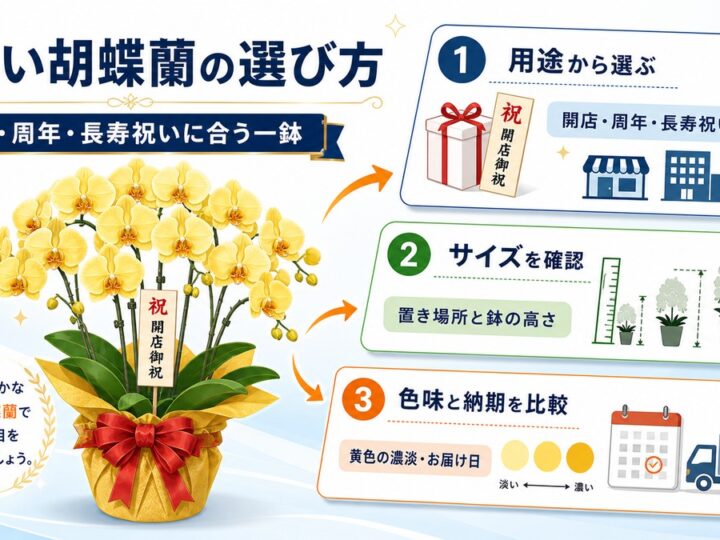 明るい黄色の胡蝶蘭3本立ちを飾った祝いの空間