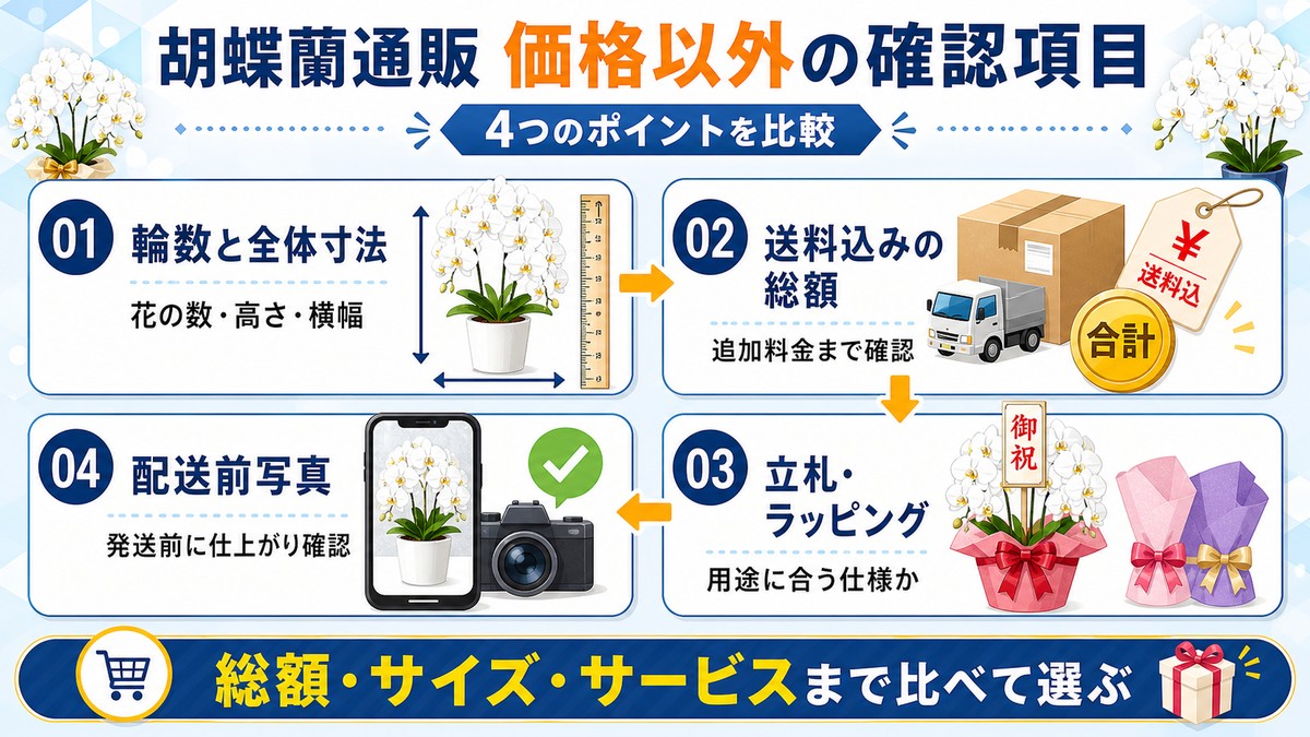 赤リップ胡蝶蘭を通販で注文する際の確認項目