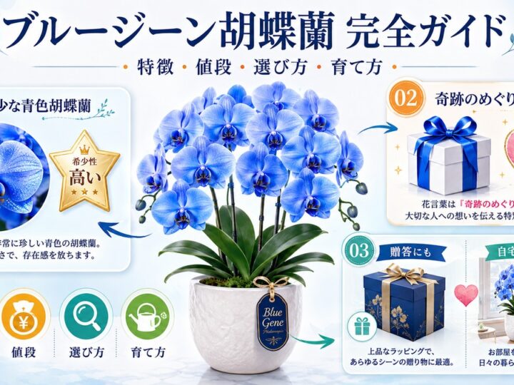 青紫色の花を咲かせるブルージーン胡蝶蘭